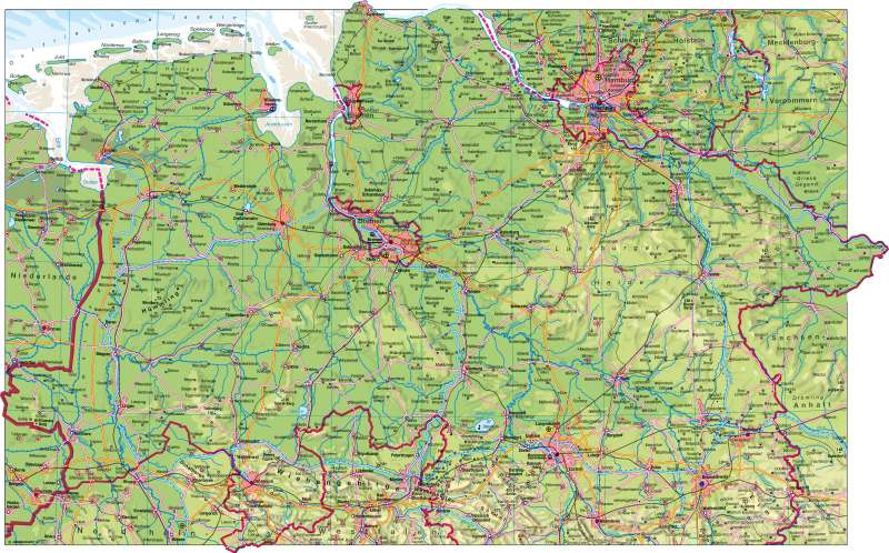 physisch landkarte niedersachsen Diercke Weltatlas Kartenansicht Niedersachsen Physisch Nordlicher Teil 978 3 14 100754 1 4 1 0 physisch landkarte niedersachsen