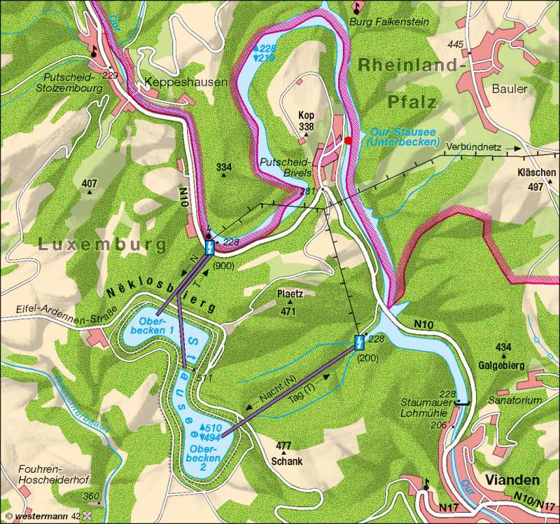 Vianden | Wasserwerk | Wirtschaft | Karte 11/1