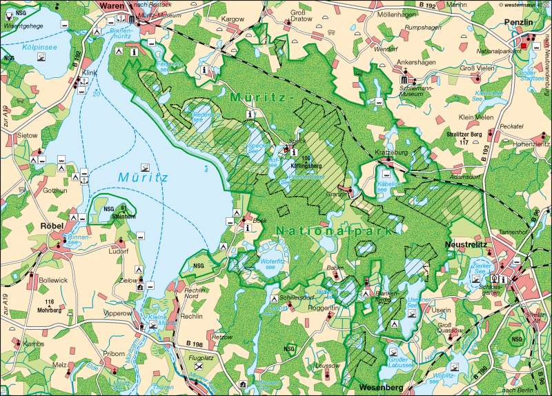 Diercke Weltatlas - Kartenansicht - Müritz - Tourismus und Naturschutz