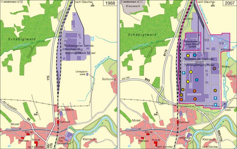 Zwickau-Mosel | Kraftfahrzeugbau 1968/2007 | Wirtschaft | Karte 8/2
