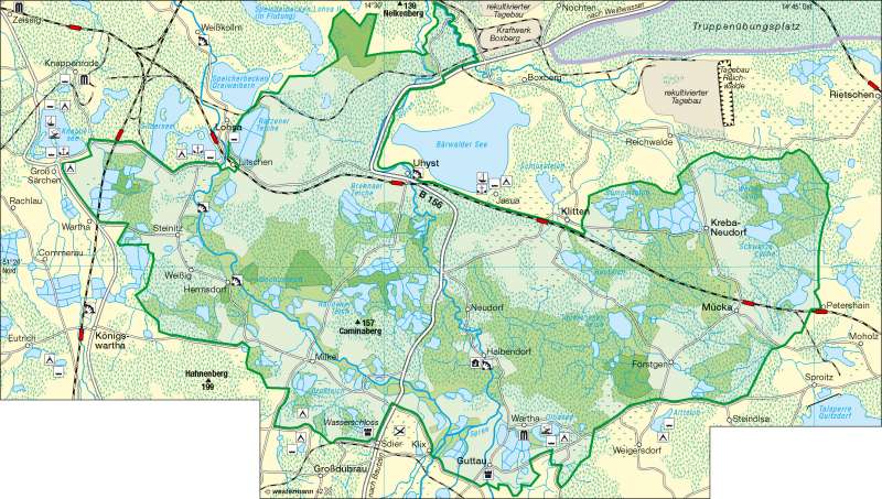 Diercke Weltatlas Kartenansicht Biosphärenreservat Oberlausitzer