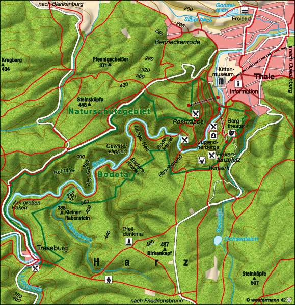 Bodetal | Wandergebiet | Tourismus | Karte 12/4