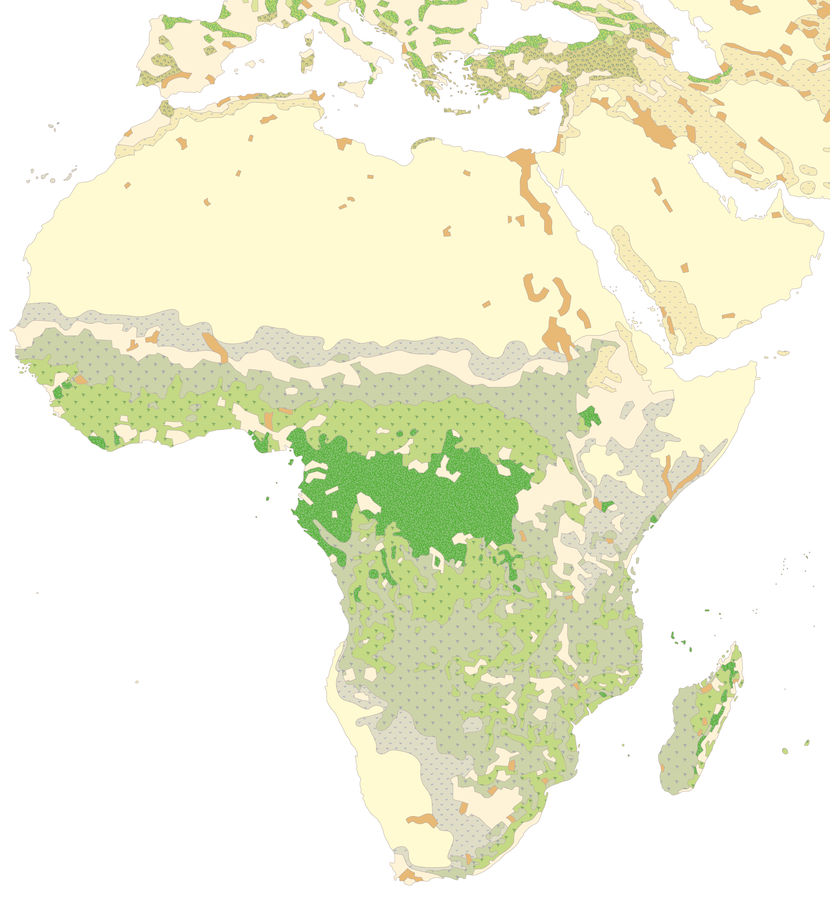 Ebenenkarte: Afrika - Landwirtschaft